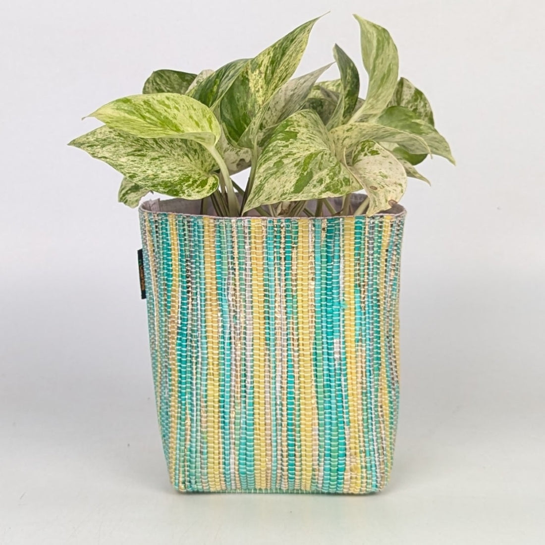 Handwoven Upcycled Small Grow Pot (GPS0725-007) PS_W