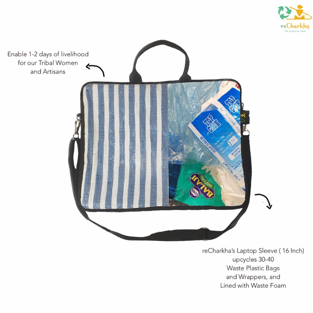 reCharkha X India Hikes Clear Plastic with tinge of Multicolors Laptop Sleeve 16 inch LSB160624-010 PS_W