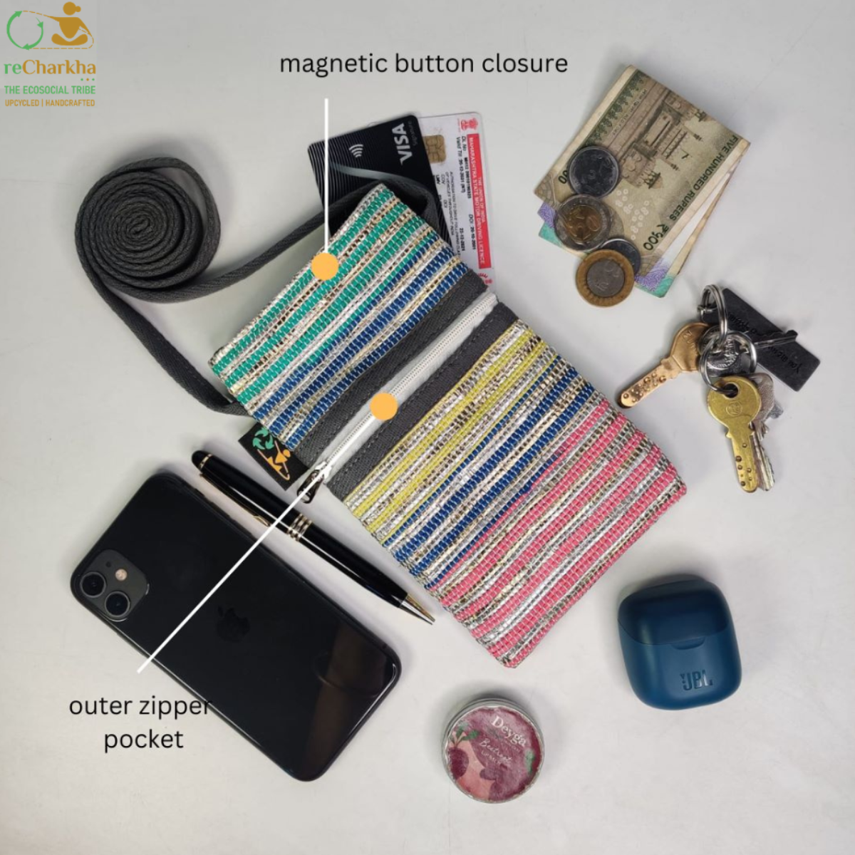 Upcycled Handcrafted Mobile Sling (MSL0626-006) PS_W