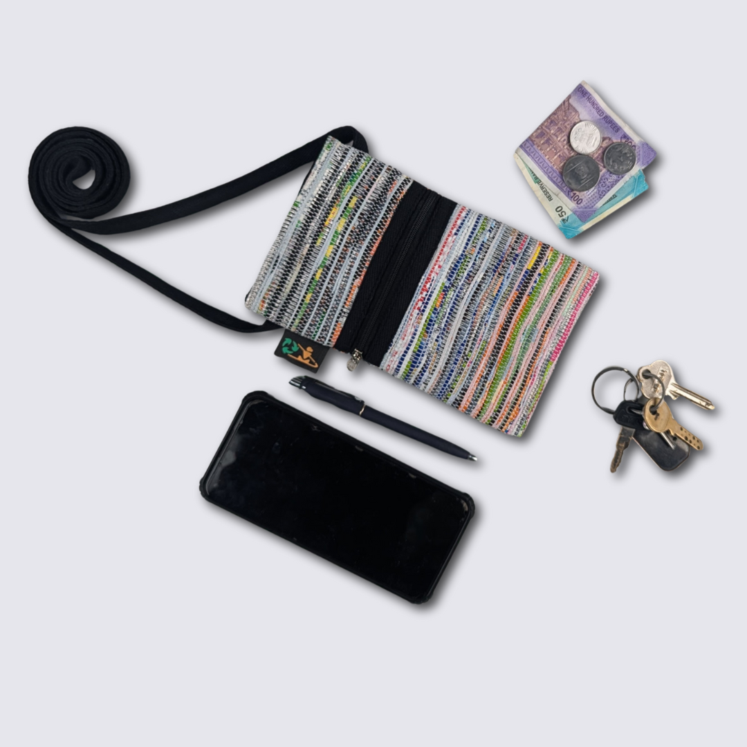 Multi Colour Upcycled Handwoven Mobile Sling (MSL0225-006) PS_W