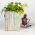 Multicolored Shimmery Upcycled Handwoven Grow Pot Big (GPB1224-008)