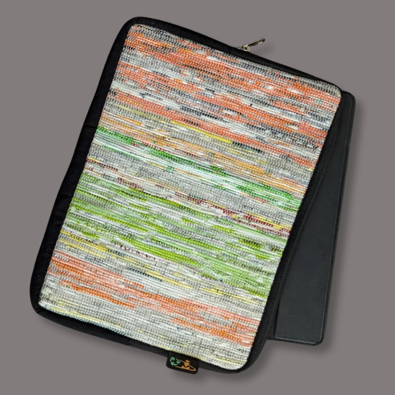 Multicolored Upcycled Handwoven Tablet Sleeve (TS1224-005) PS_W