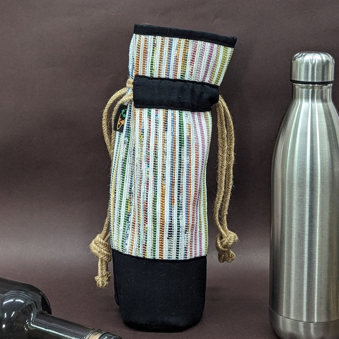 Multicolored Upcycled Handwoven Wine Bottle Holder (WB0724-012) PS_W