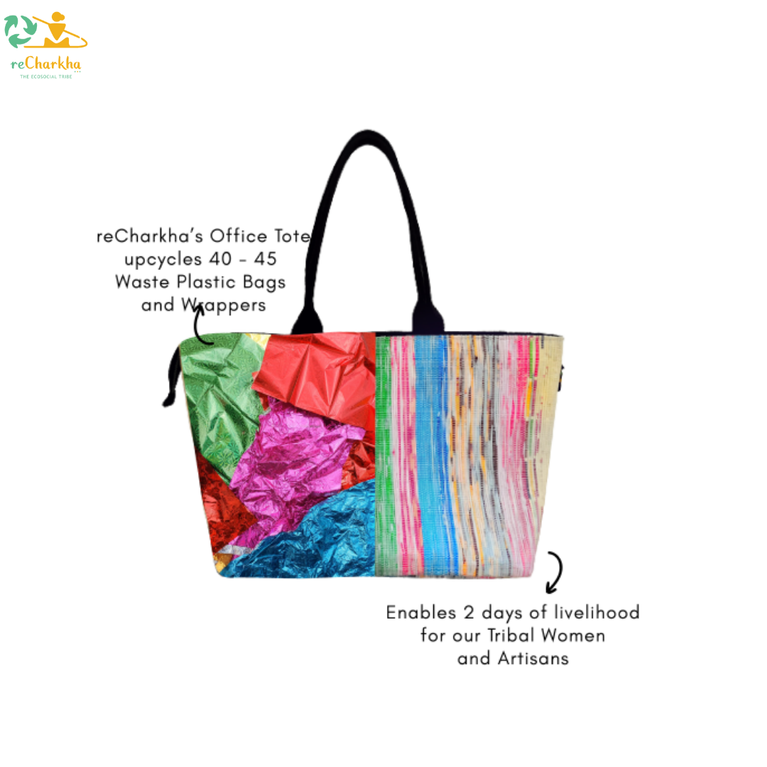 recharkha Upcycled Office Tote Work Tote 