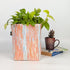 Orange White Upcycled Handwoven Grow Pot Big (GPB1224-010)