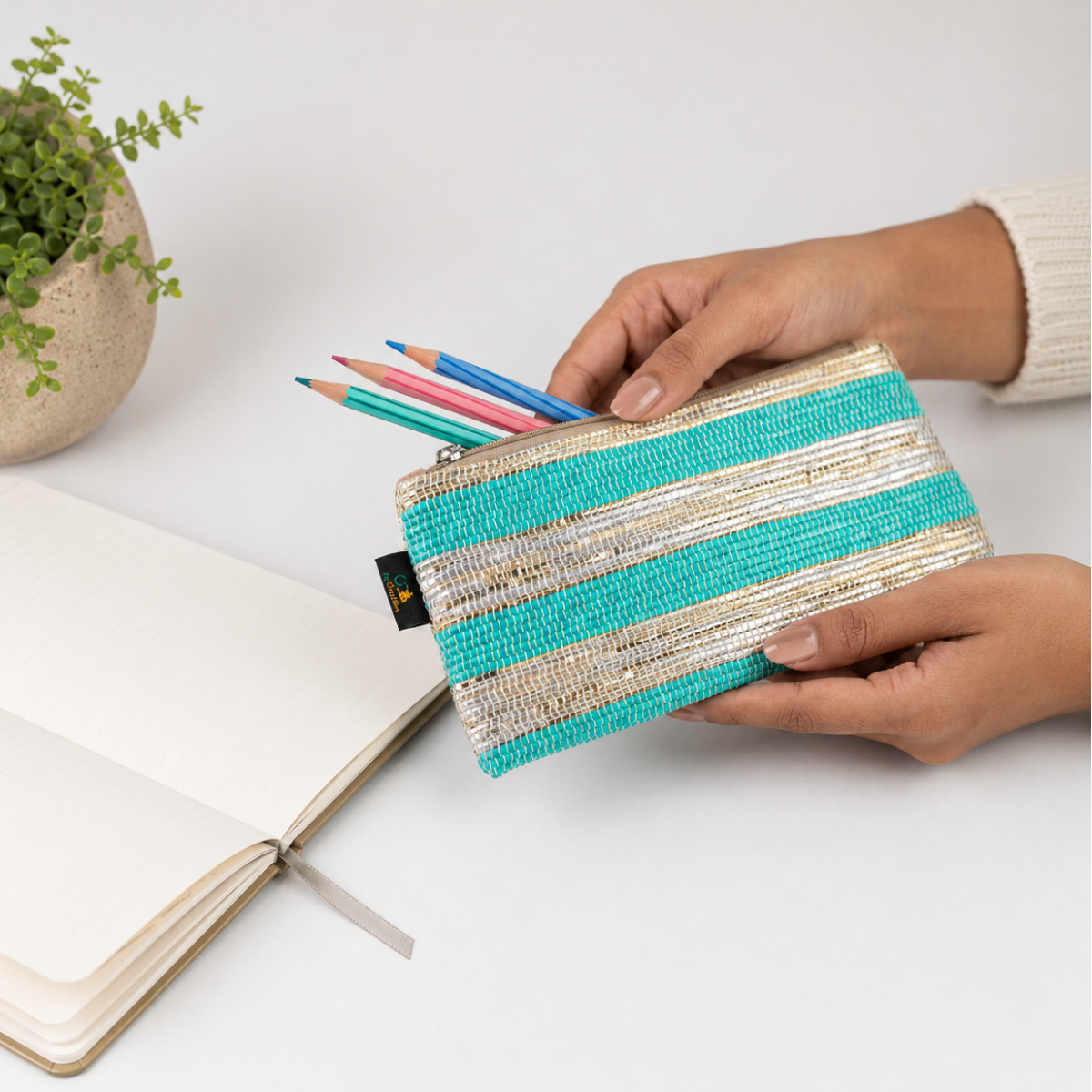 Upcycled Handcrafted Pencil Pouch (PP0626-005) PS_W