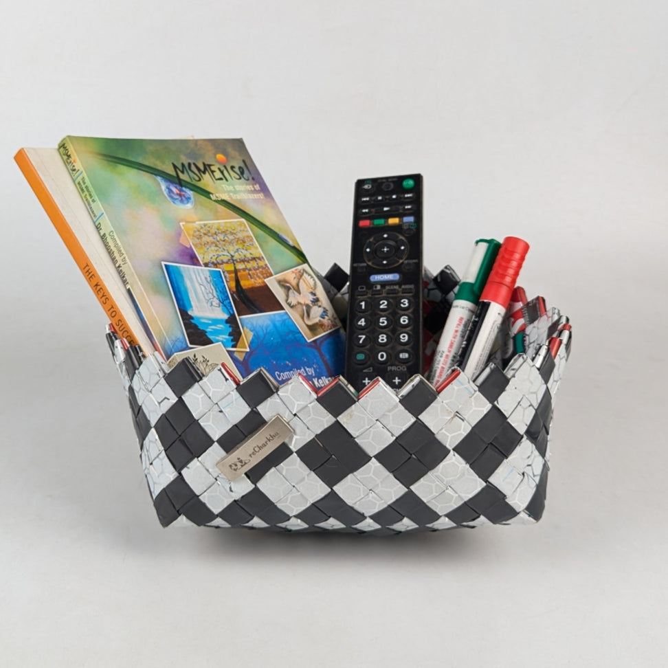 Upcycled Handcrafted Origami Basketry Deco Organizer (BDO0325-001) PS_W