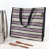 Pink White Black Striped Upcycled Handwoven Lunch Bag (LB0624-003) PS_W