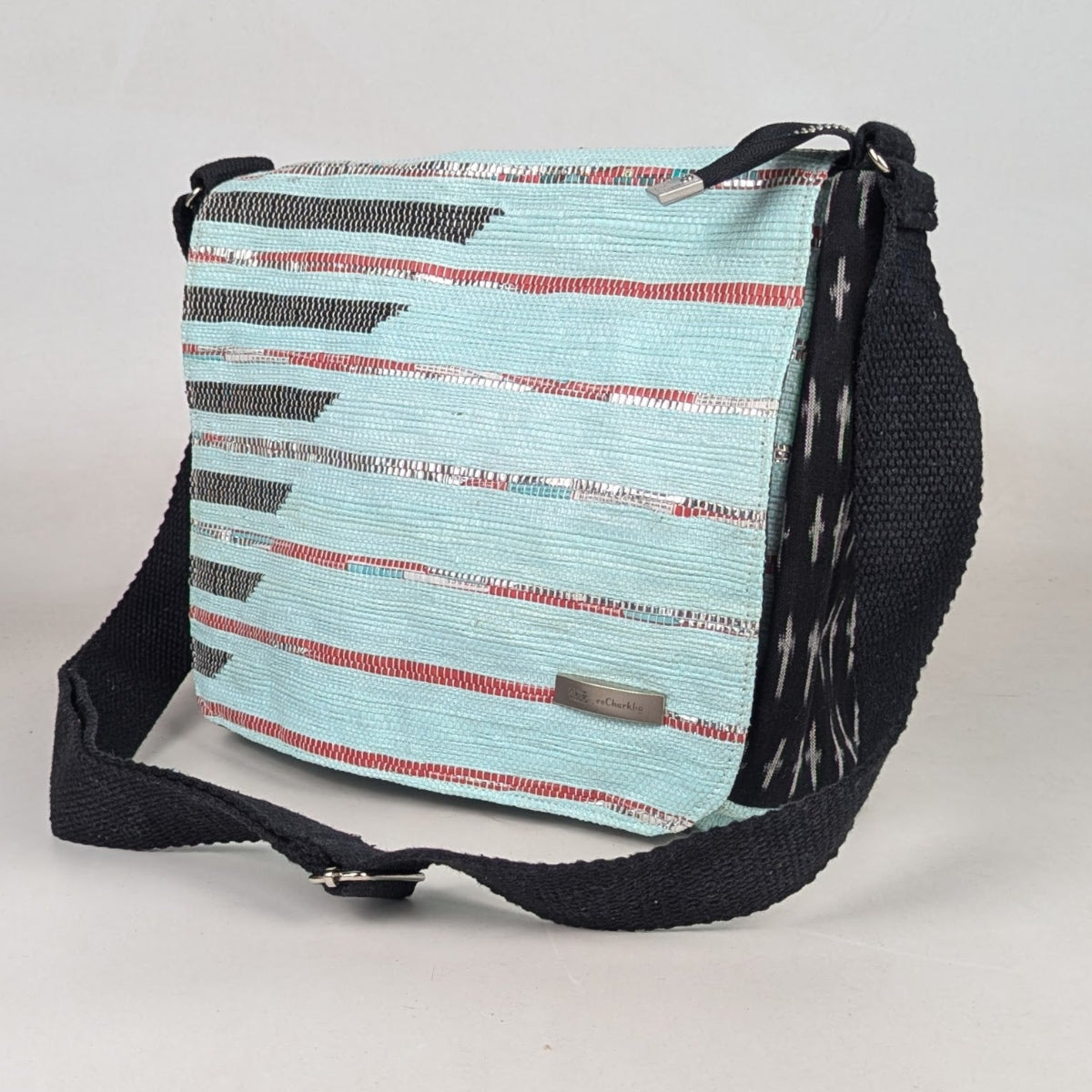 Upcycled Handcrafted Designer Messenger Bag (MBD0426-001) PS_W