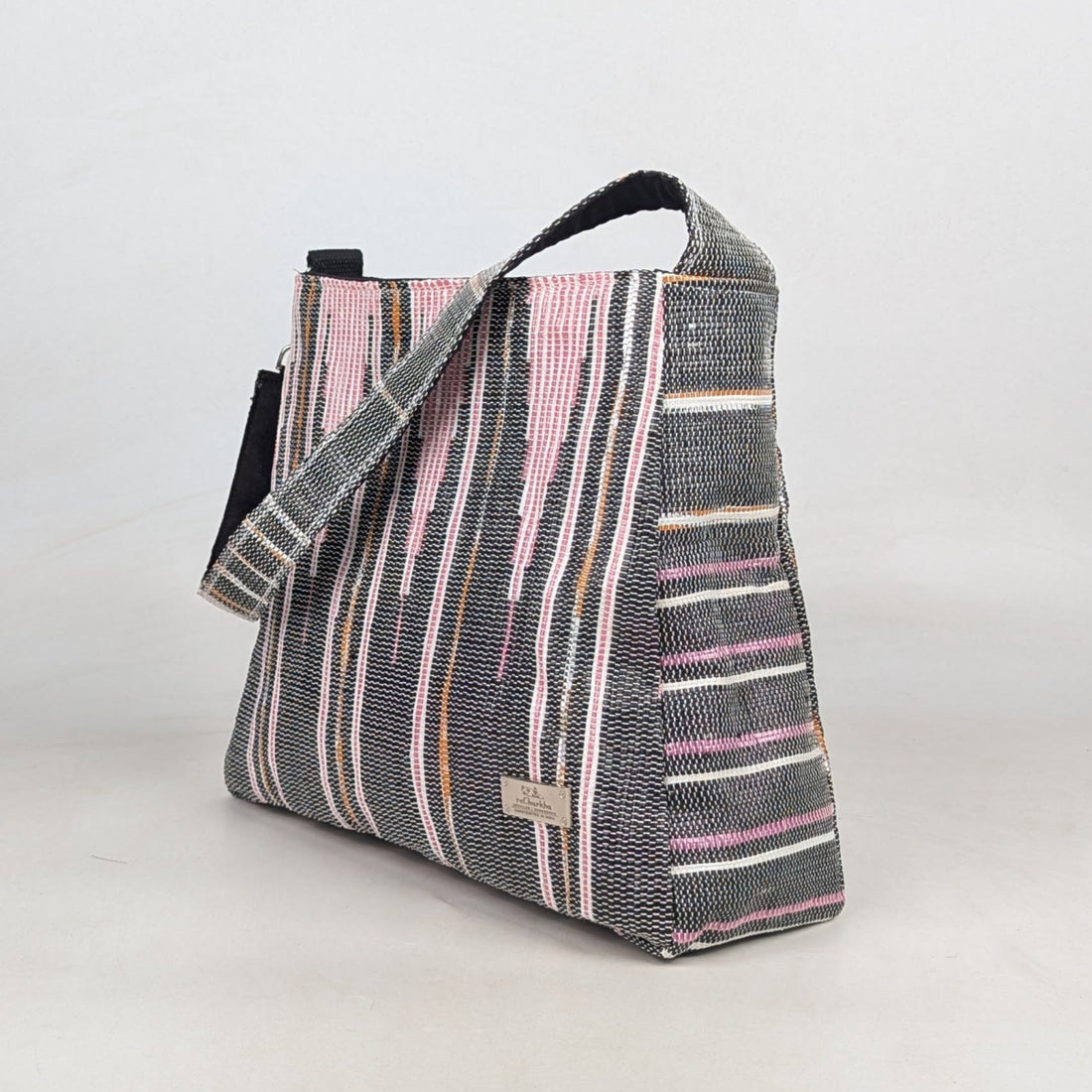 Upcycled Handcrafted Designer Trapeze Tote (TTD0626-001) PS_W