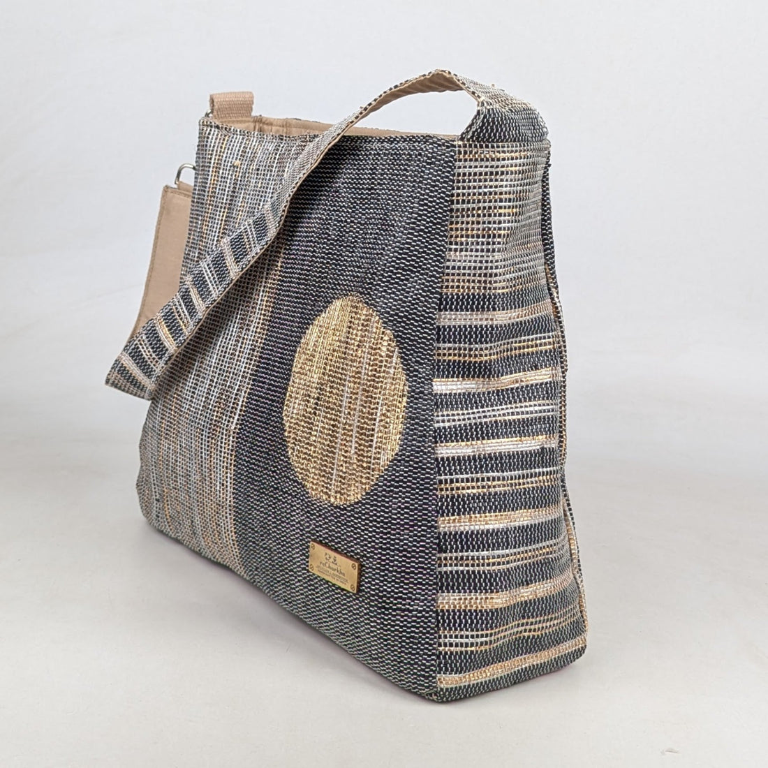 Upcycled Handcrafted Designer Trapeze Tote (TTD0626-002) PS_W