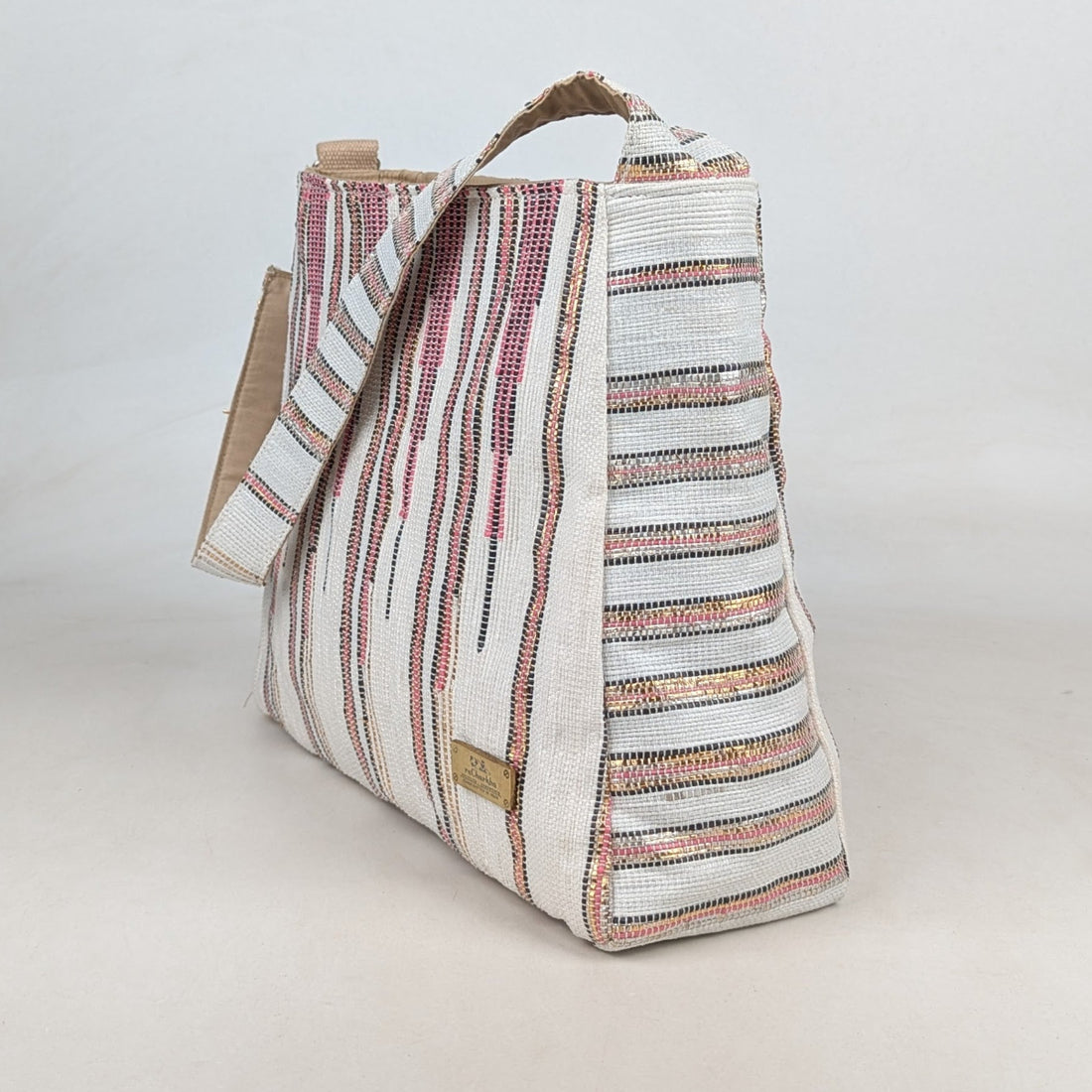 Upcycled Handcrafted Designer Trapeze Tote (TTD0626-003) PS_W