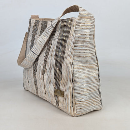 Upcycled Handcrafted Designer Trapeze Tote (TTD0626-013) PS_W
