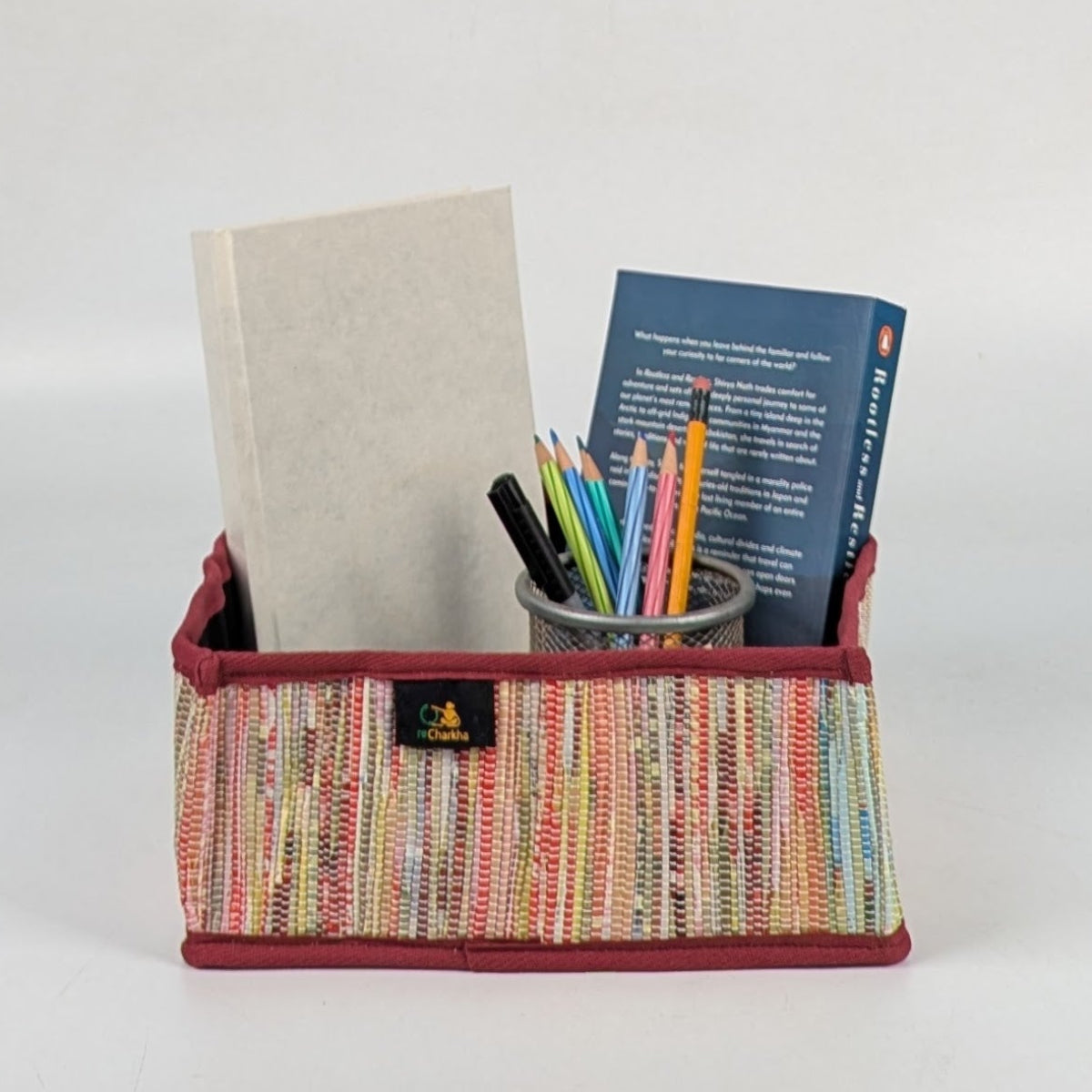 Upcycled Handcrafted Collapsible Storage Basket Small (CSBS0926-001)