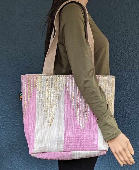 Upcycled Handwoven Shopper Tote (DST0424-001)