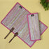 Pink Golden Shimmery Upcycled Handwoven Table Mat (Set of 2) (TM0824-006) PS_W