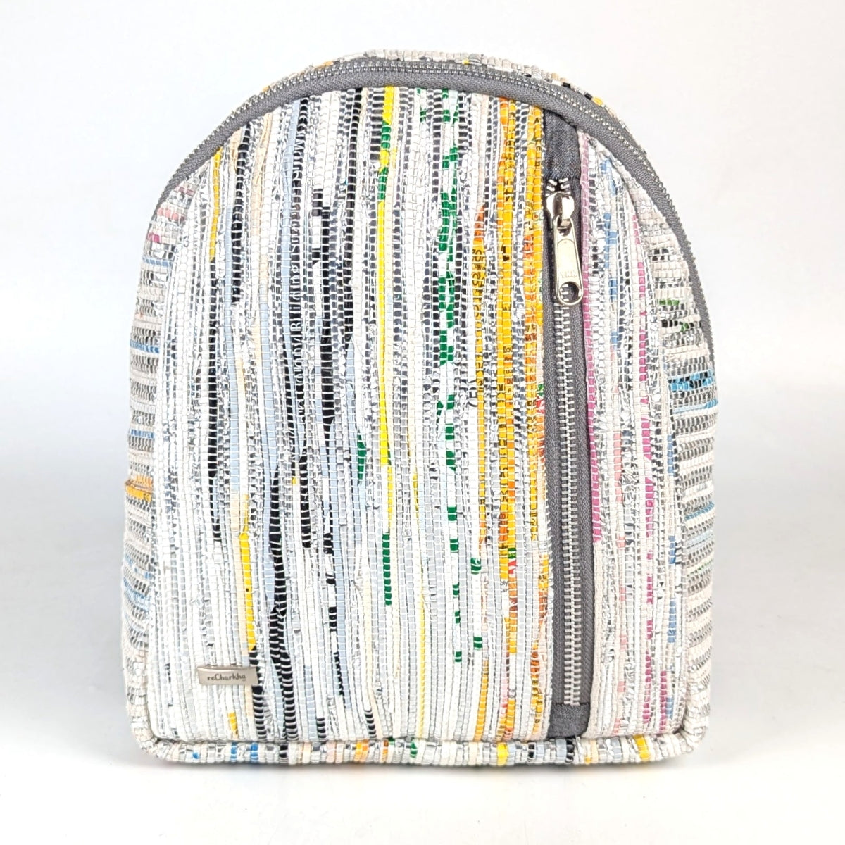 Shimmery Multicolored Striped Upcycled Handwoven Bug Pack (BPK0824-004) PS_W