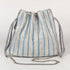 Shimmery Silver and Blue Striped Upcycled Handwoven Potli Sling (PS0824-003) PS_W