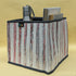Shimmery Sliver Red and White Striped Upcycled Handwoven Collapsible Storage Basket Medium (CSBM0824-008) PS_W