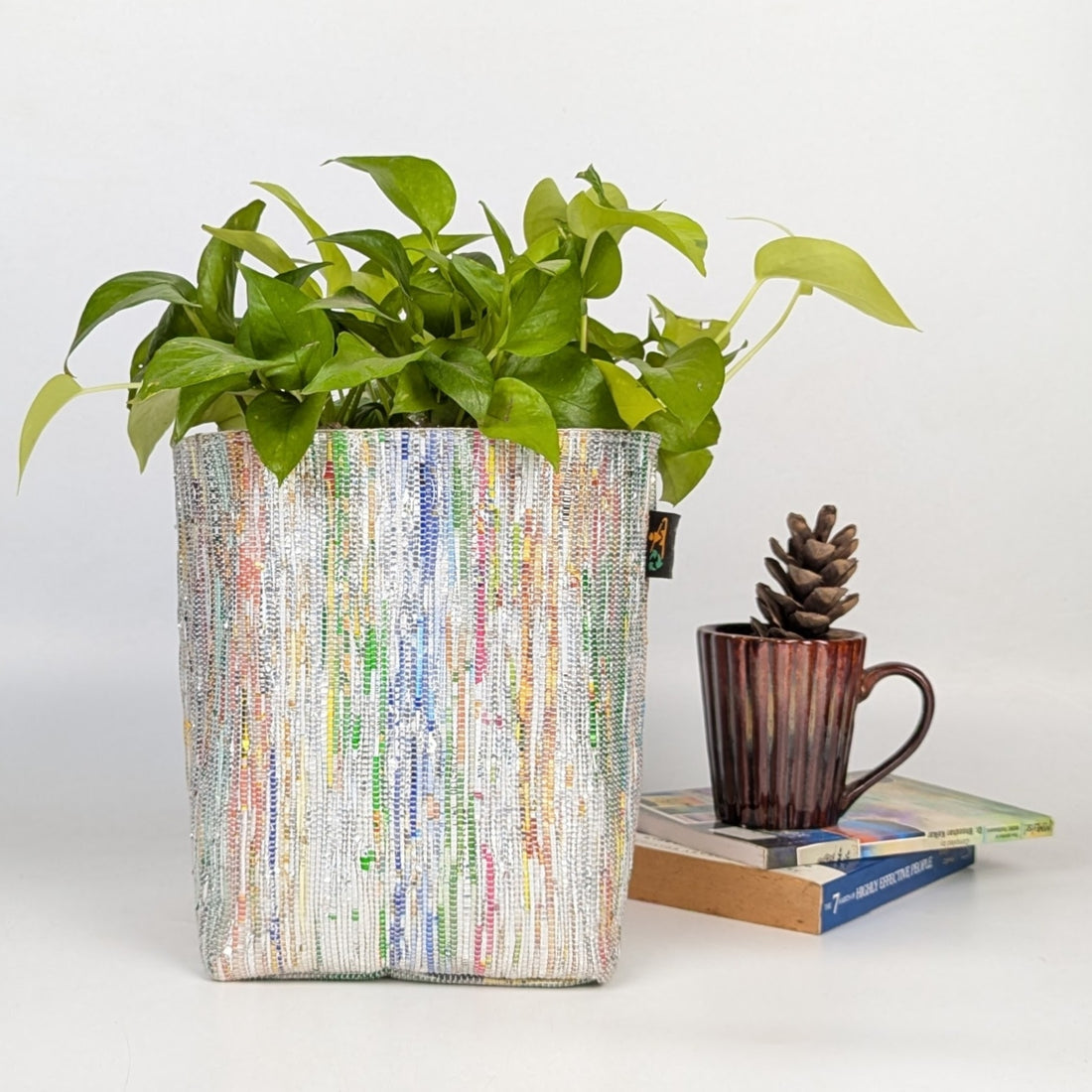 Silver Glittery Multicolor Grow Pot Big (GPB0124-100)
