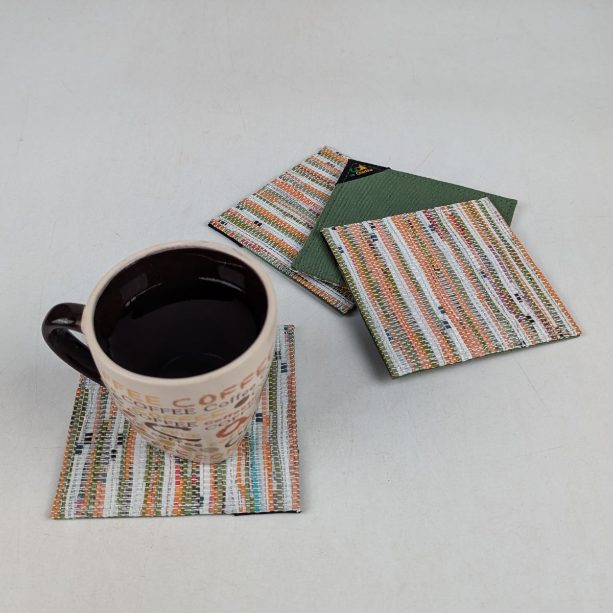 Upcycled Handcrafted Coaster (C1025-017) PS_W