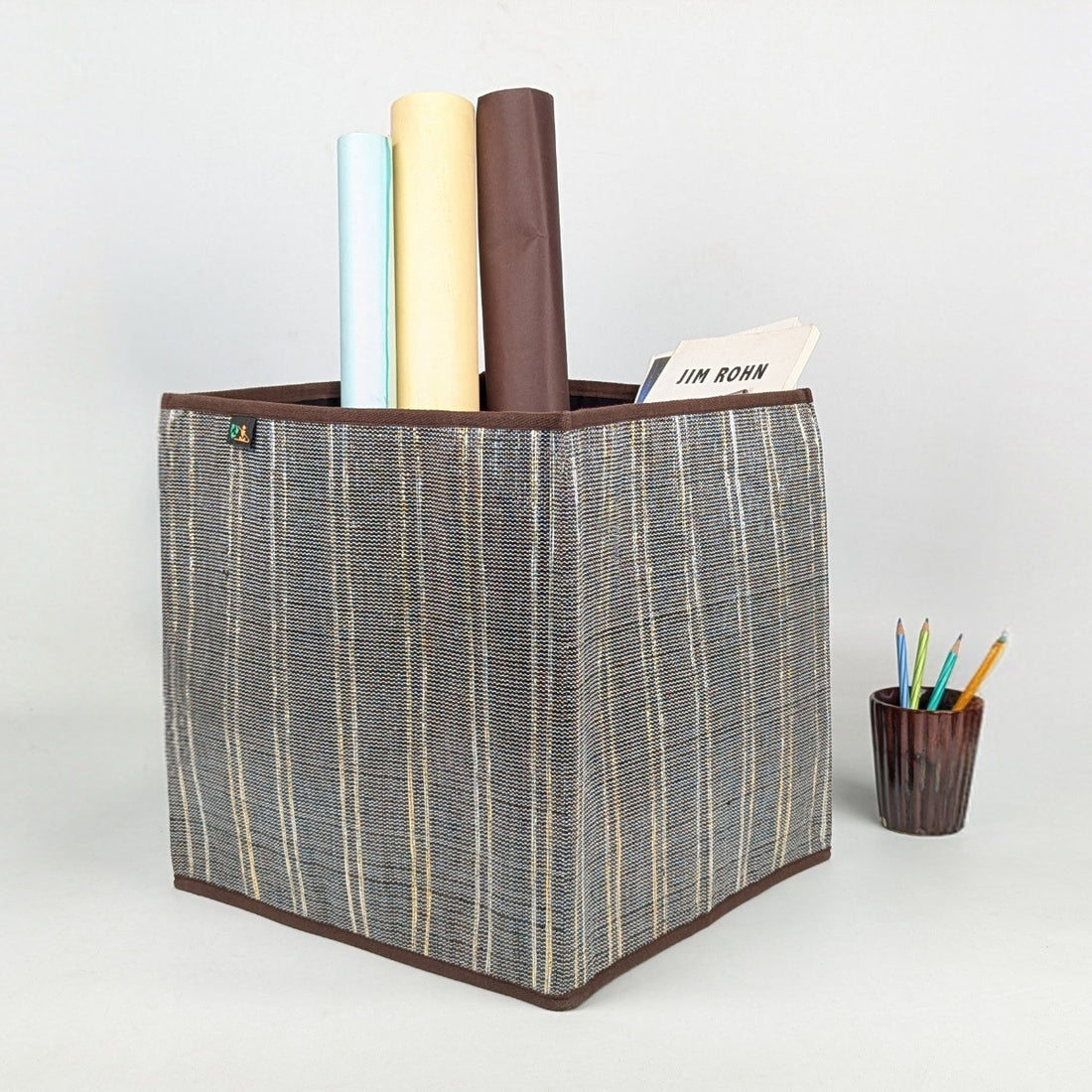 Upcycled Handcrafted Collapsible Storage Basket Big (CSBB0326-006) PS_W