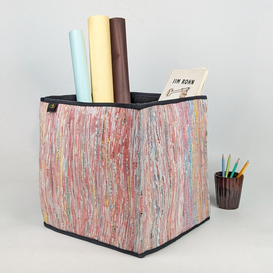 Upcycled Handcrafted Collapsible Storage Basket Big (CSBB0326-007) PS_W