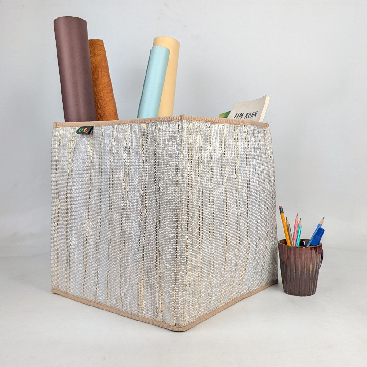 Upcycled Handcrafted Collapsible Storage Basket Big (CSBB0526-004) PS_W