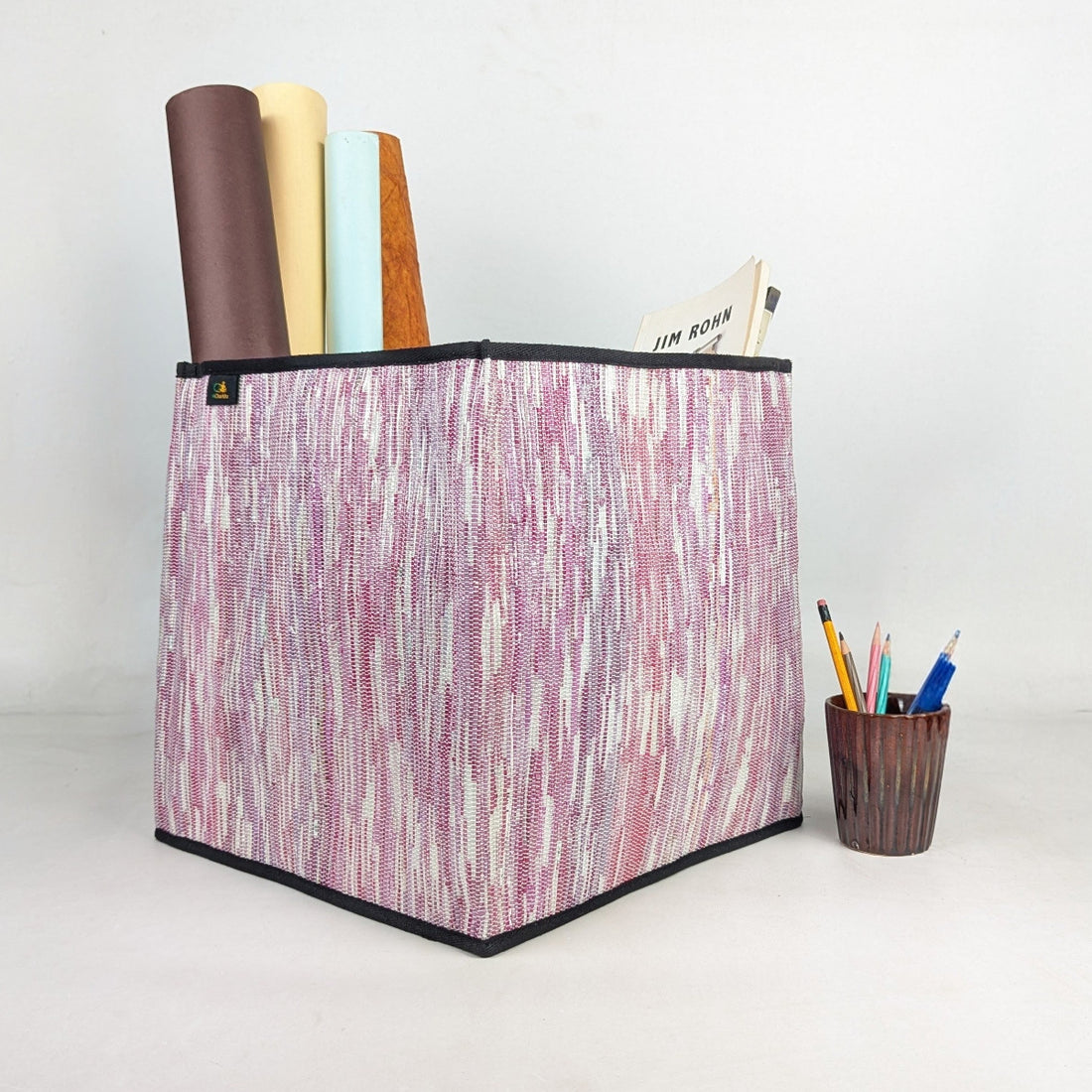 Upcycled Handcrafted Collapsible Storage Basket Big (CSBB0526-015) PS_W 