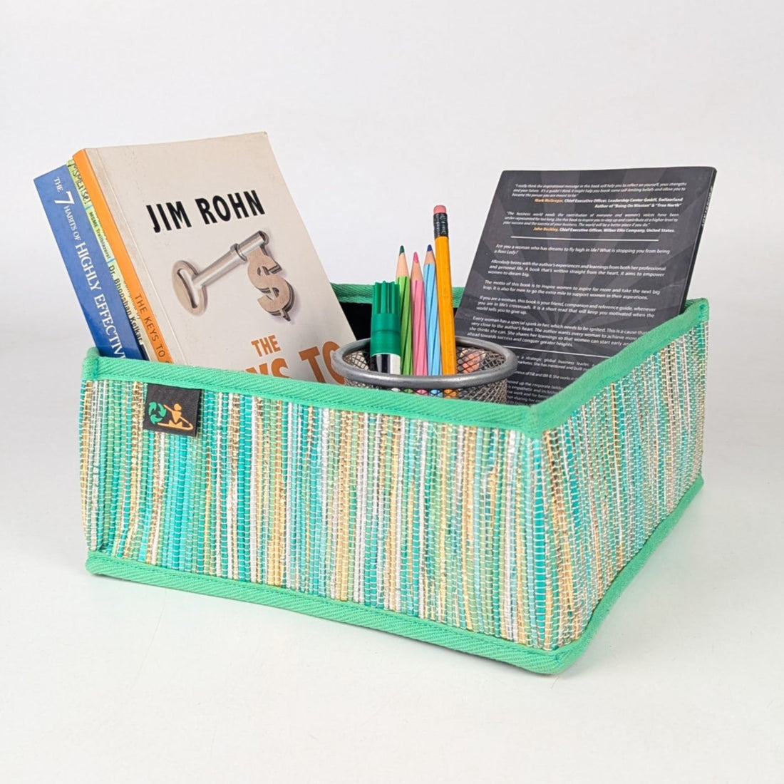 Upcycled Handcrafted Collapsible Storage Basket Small (CSBS0525-001) PS_W