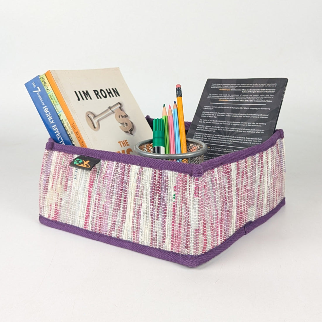 Upcycled Handcrafted Collapsible Storage Basket Small (CSBS0525-003) PS_W