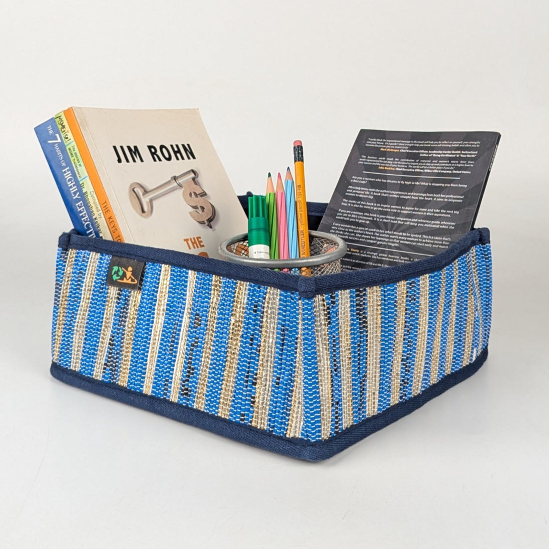 Upcycled Handcrafted Collapsible Storage Basket Small (CSBS0525-007) PS_W