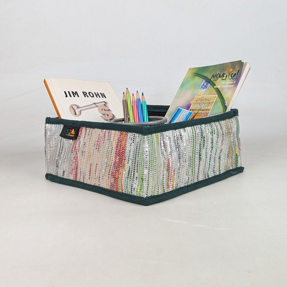 Upcycled Handcrafted Collapsible Storage Basket Small (CSBS0726-001) 