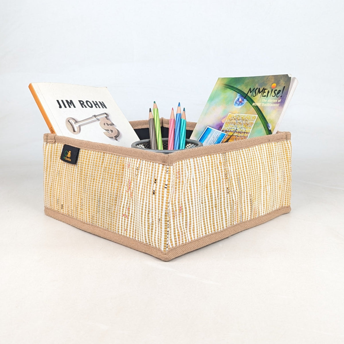 
Upcycled Handcrafted Collapsible Storage Basket Small (CSBS0726-002) 

