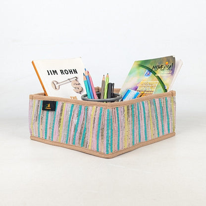 Upcycled Handcrafted Collapsible Storage Basket Small (CSBS0826-001)
