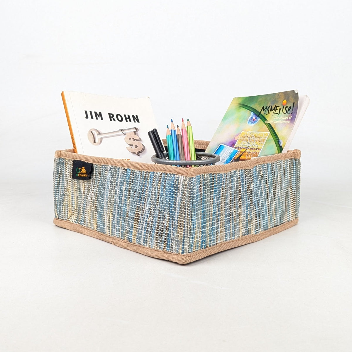 Upcycled Handcrafted Collapsible Storage Basket Small (CSBS0826-004)