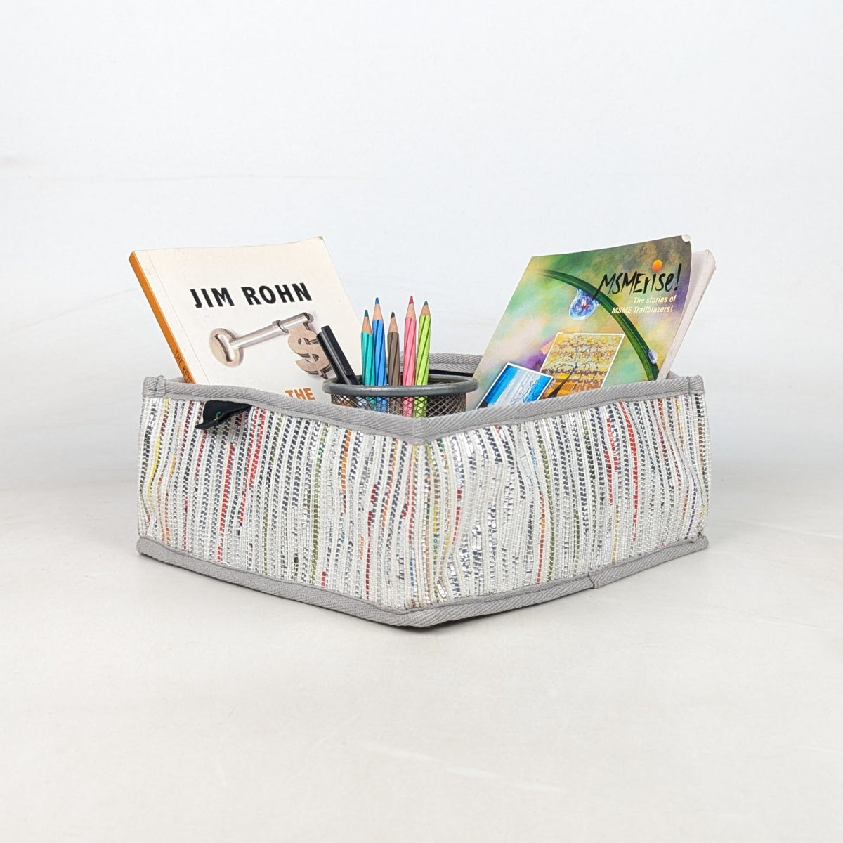 Upcycled Handcrafted Collapsible Storage Basket Small (CSBS0826-005)
