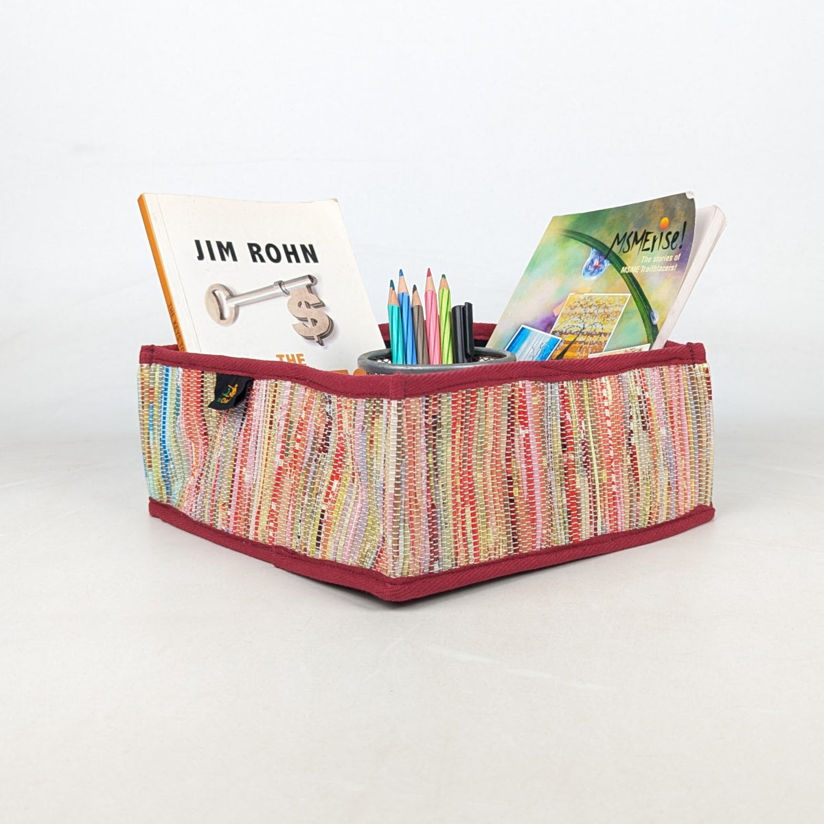 Upcycled Handcrafted Collapsible Storage Basket Small (CSBS0826-007)