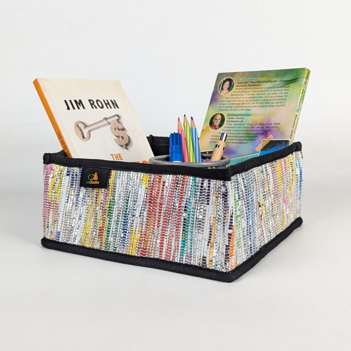 Upcycled Handcrafted Collapsible Storage Basket Small (CSBS1225-003) PS_W