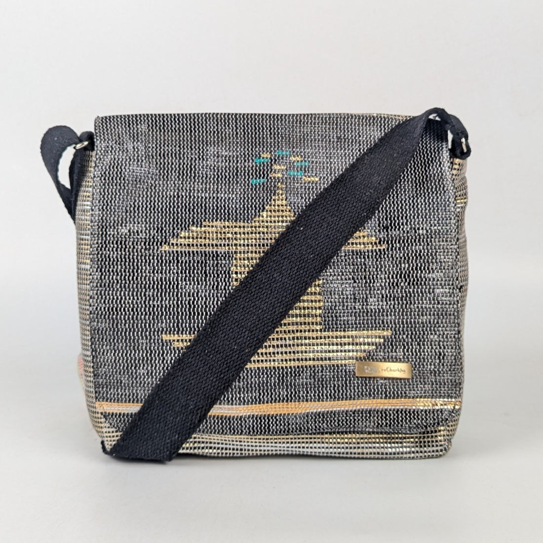 Upcycled Handcrafted Designer Messenger Bag (MBD0925-002) PS_W