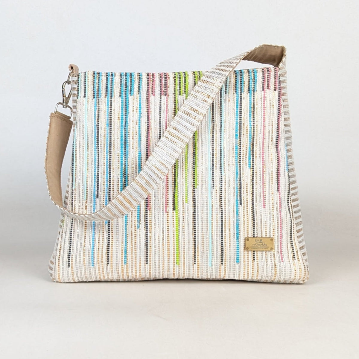 Upcycled Handcrafted Designer Trapeze Tote (TTD0426-006) PS_W 