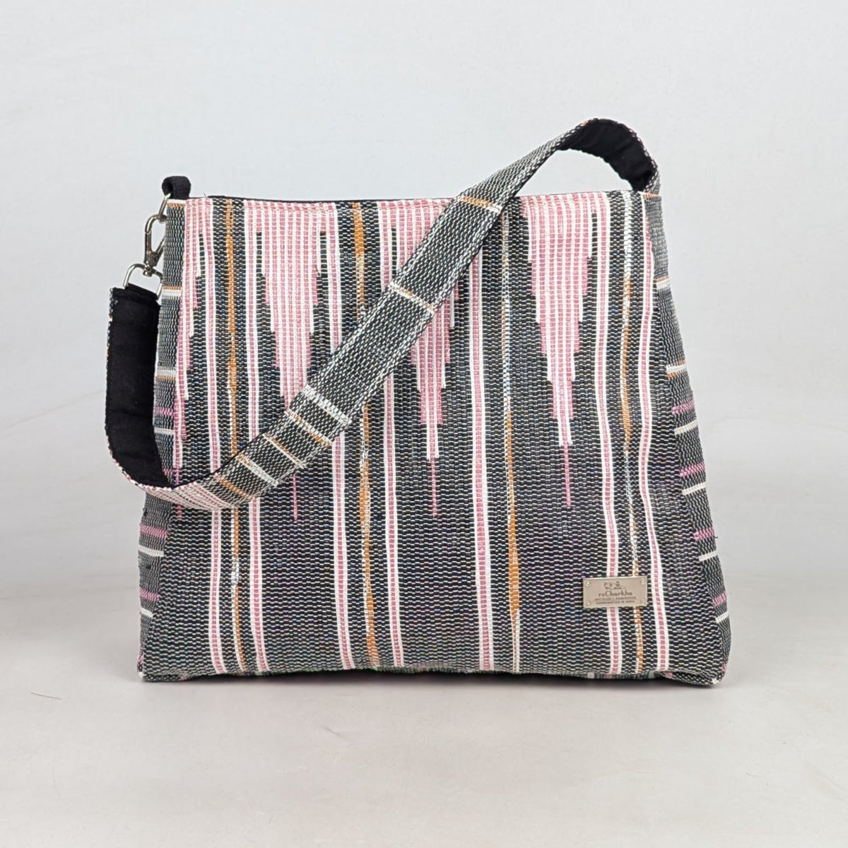 Upcycled Handcrafted Designer Trapeze Tote (TTD0626-001) PS_W 