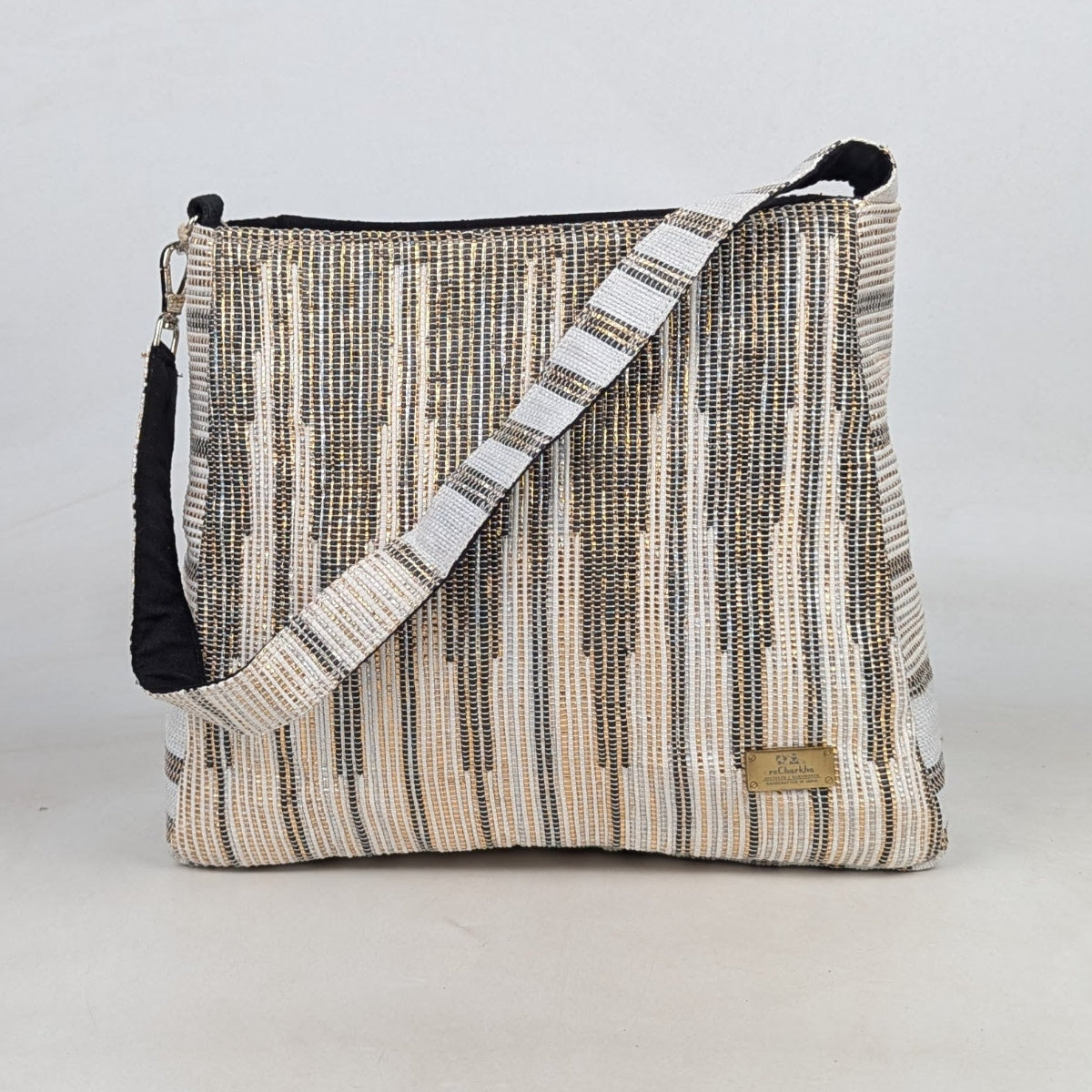 Upcycled Handcrafted Designer Trapeze Tote (TTD0626-008) PS_W 