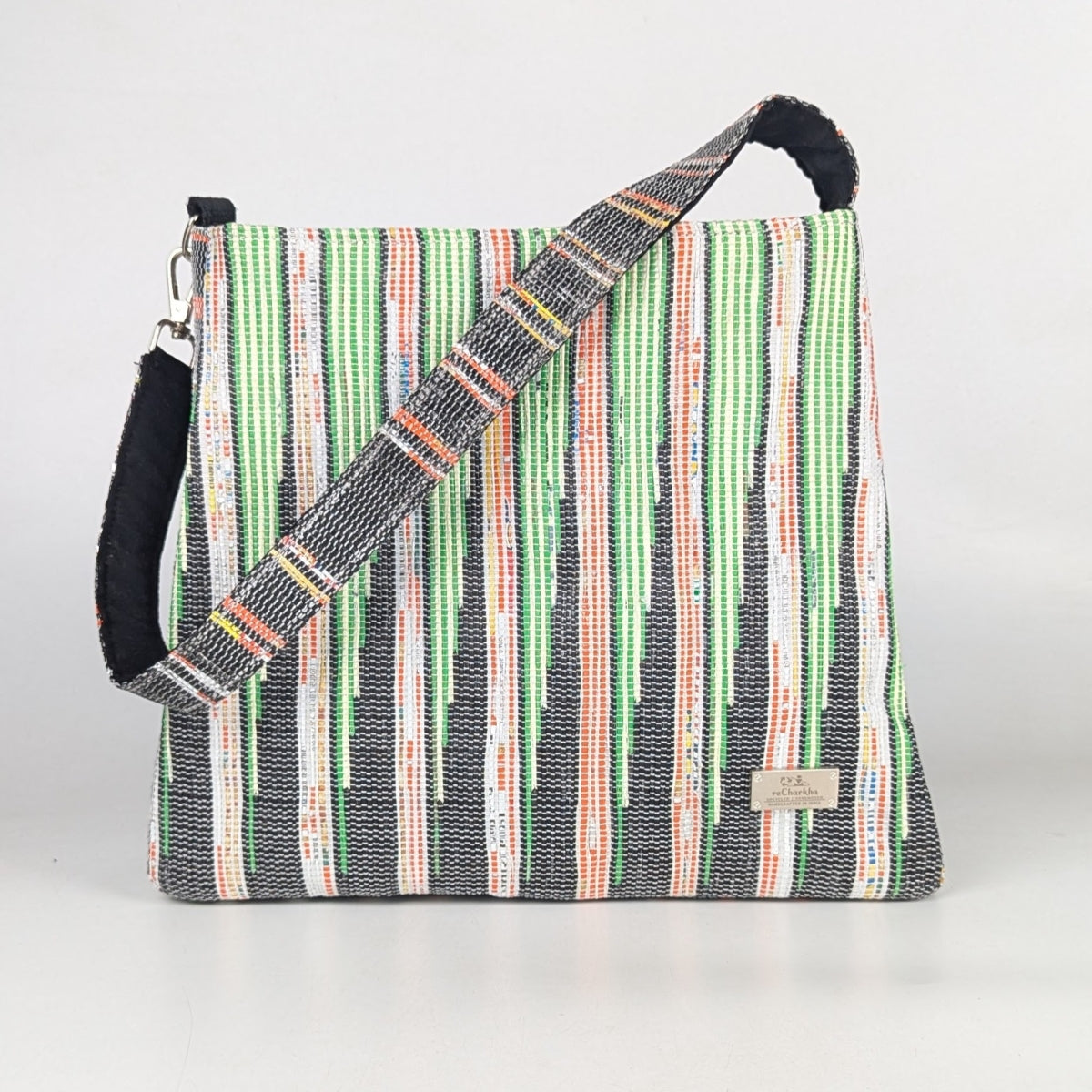 Upcycled Handcrafted Designer Trapeze Tote (TTD0725-001) PS_W