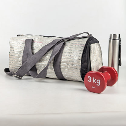 Upcycled Handcrafted Gym Duffle Weekender Bag (GDB0425-003)