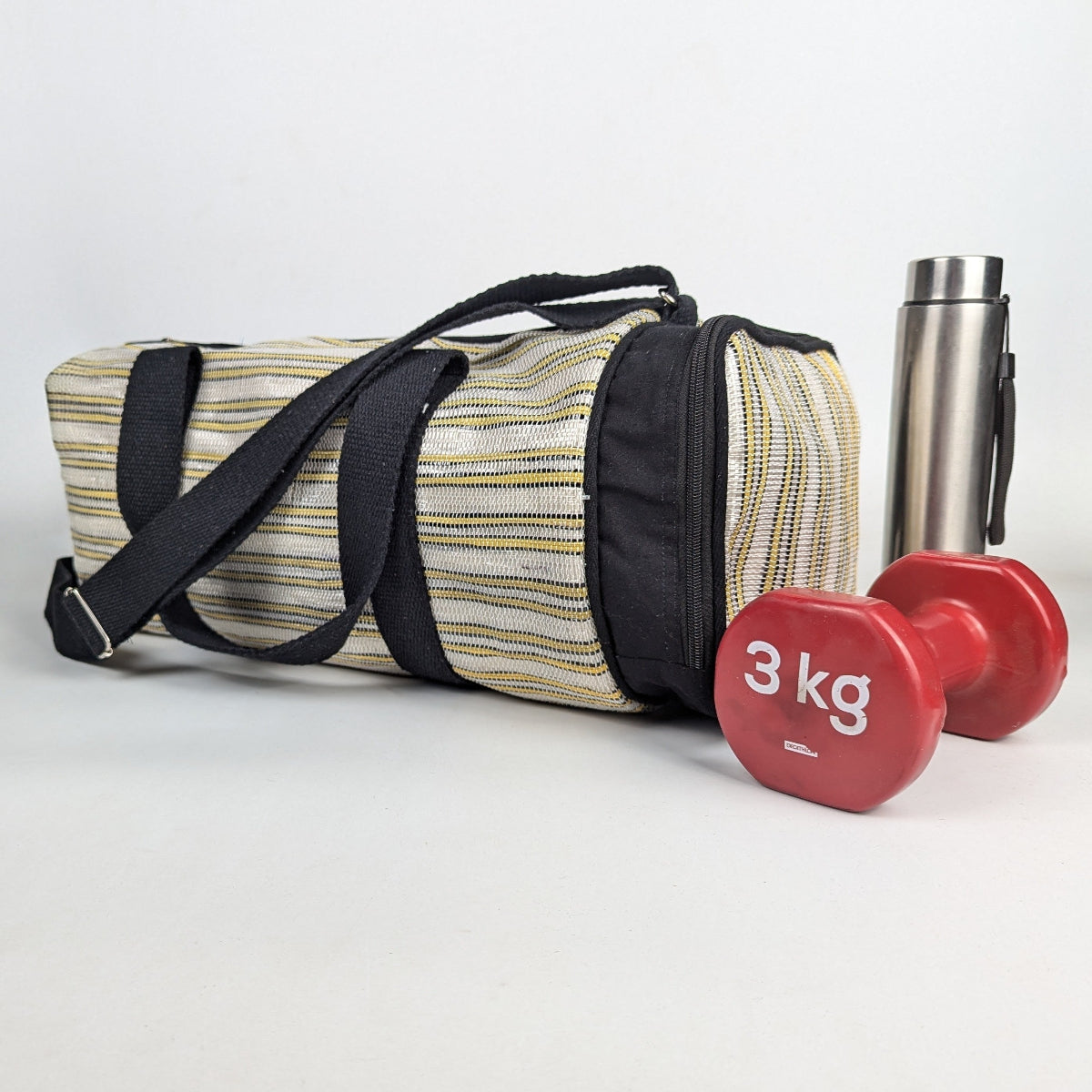 Upcycled Handcrafted Gym Duffle Weekender Bag (GDB0126-004)