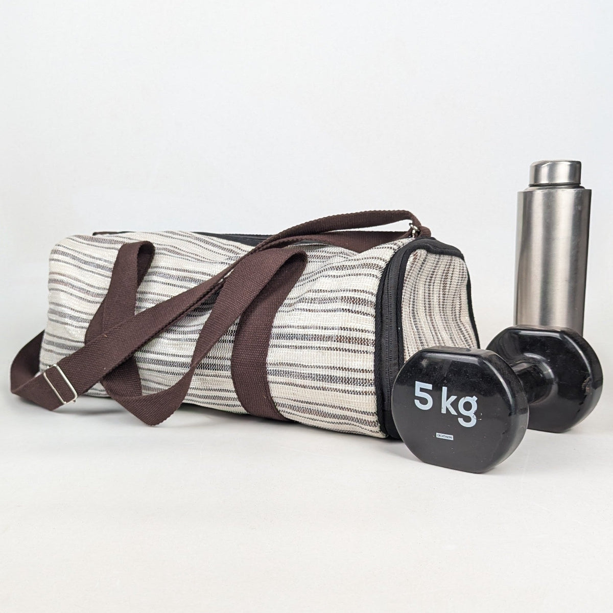 Upcycled Handcrafted Gym Duffle Weekender Bag (GDB0426-012)