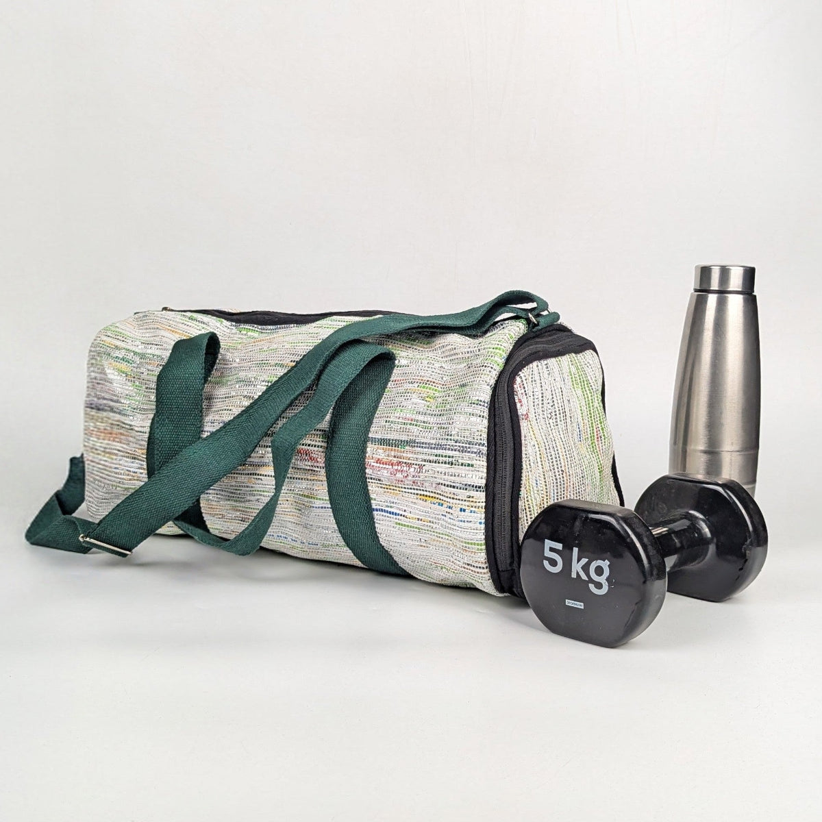 Upcycled Handcrafted Gym Duffle Weekender Bag (GDB0926-001)
