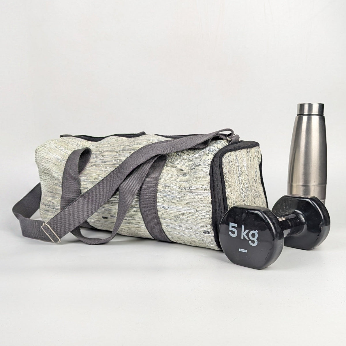 Upcycled Handcrafted Gym Duffle Weekender Bag (GDB0926-003)