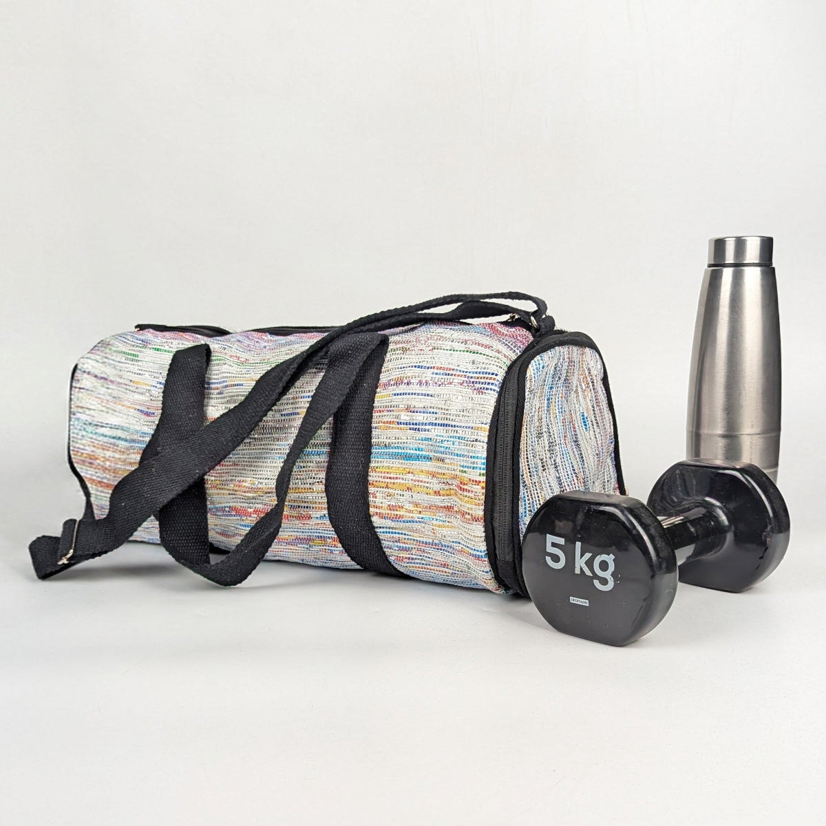 Upcycled Handcrafted Gym Duffle Weekender Bag (GDB0926-005)